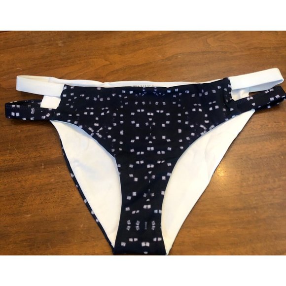 New Tavik Navy Blue Dotted Bikini Bottom - Size Large - Picture 4 of 10